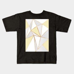 Lemon, Grey & Gold Geo Kids T-Shirt